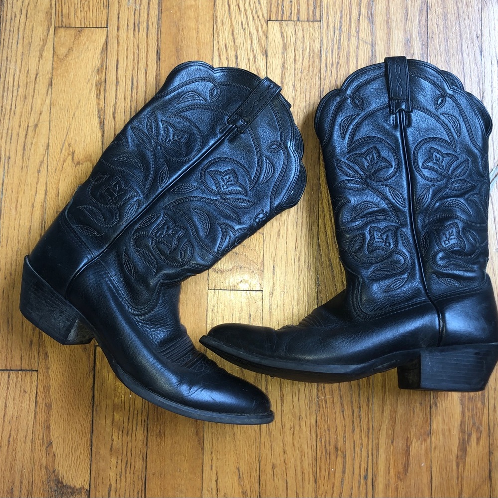 Ariat Western Boot Black Cowboy Boot Embroidery